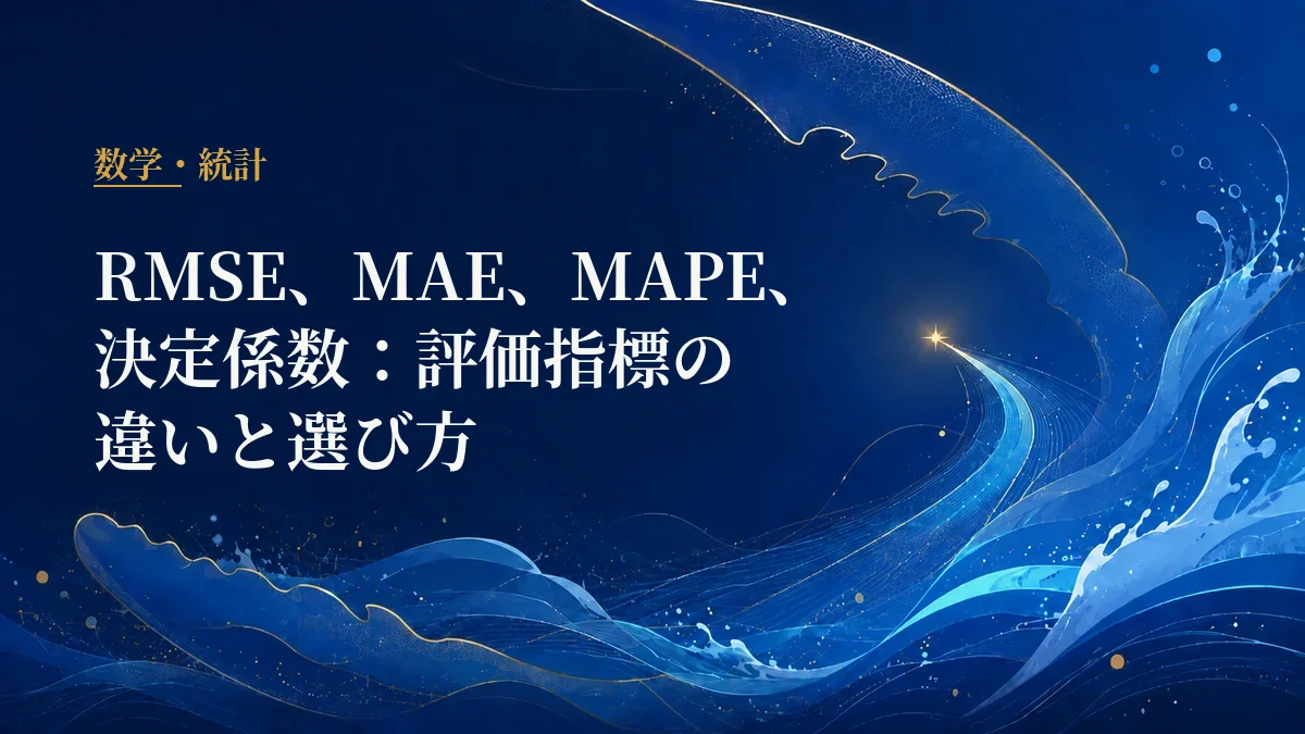 RMSE・MAE・MAPE・R²
